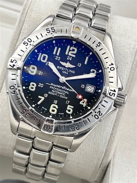 breitling superocean chronometre automatic 5000 ft 1524m quadrante giallo|breitling superocean automatic chrono watch.